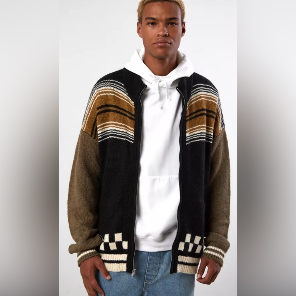 Without Walls Men's Aztec Knitted Cardigan sz Small